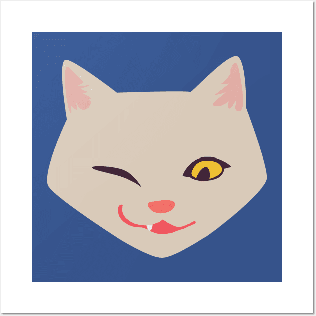 Cat face funny Wall Art by holidaystore